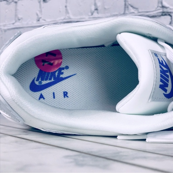 Nike Air Max 90 White Shoes Adult Unisex Blue Swoosh Sneakers DX0115-100 - Picture 10 of 11